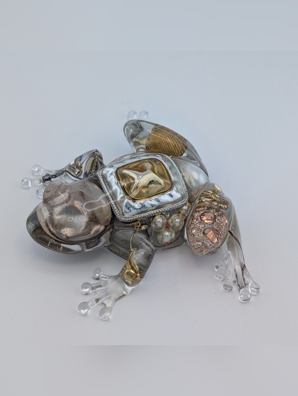 Handmade Jewelry Frog Vintage Upcycled Decor Gift
